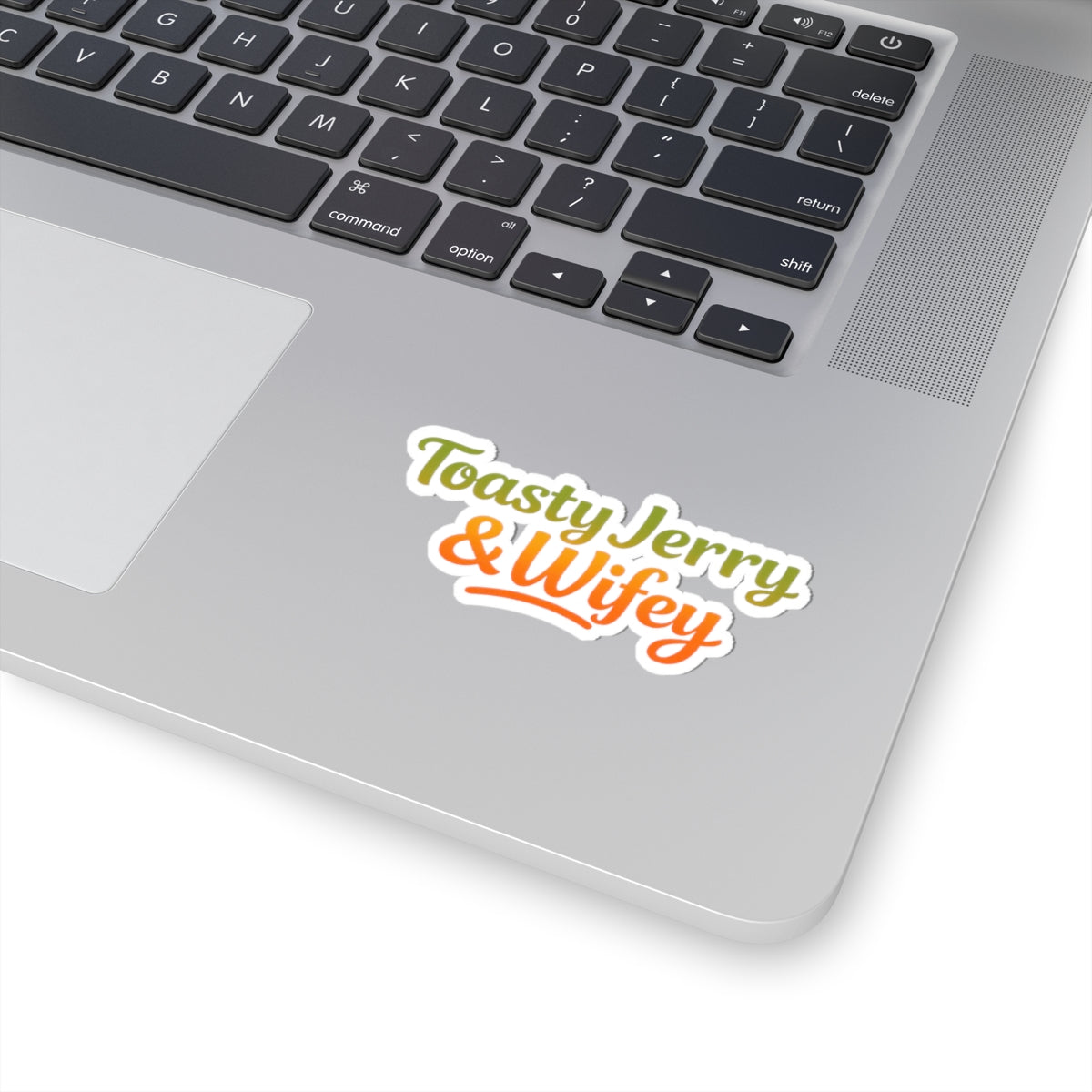 Kiss-Cut Sticker — "Toasty Jerry & Wifey" Dark Green + Orange