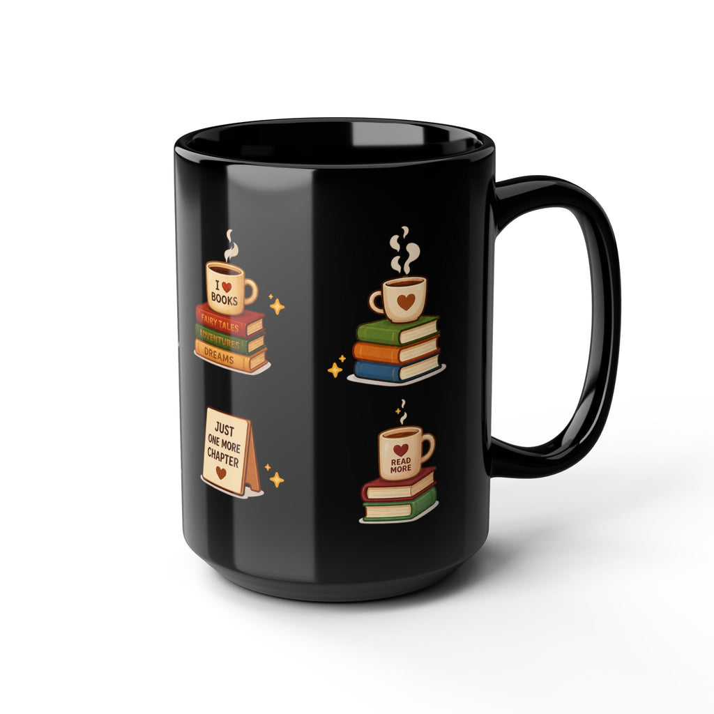 Book Lover Ceramic Black Mug (11oz & 15oz)