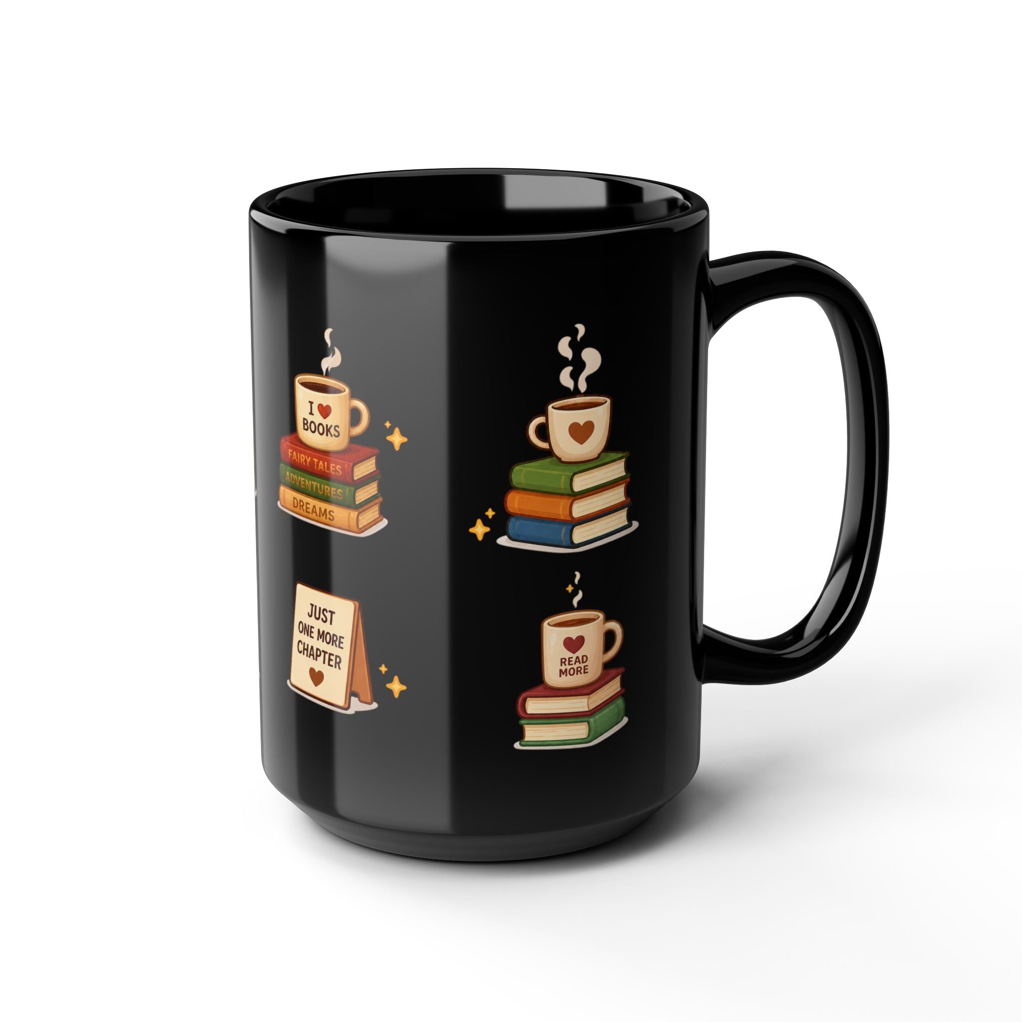 Book Lover Ceramic Black Mug (11oz & 15oz)
