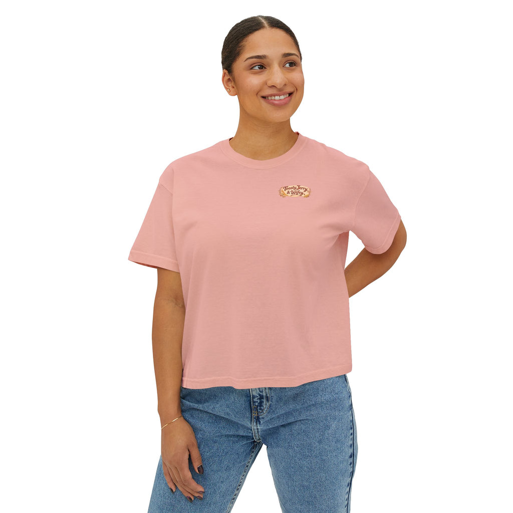 ToastJerry & Wifey Story Book — Women's Boxy Cropped T‑Shirt
