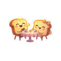 Cute Toast Couple Tea Time Sticker