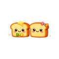 Kiss-Cut Sticker — Toasty Couple Green + Yellow + Pink + Teal + Orange