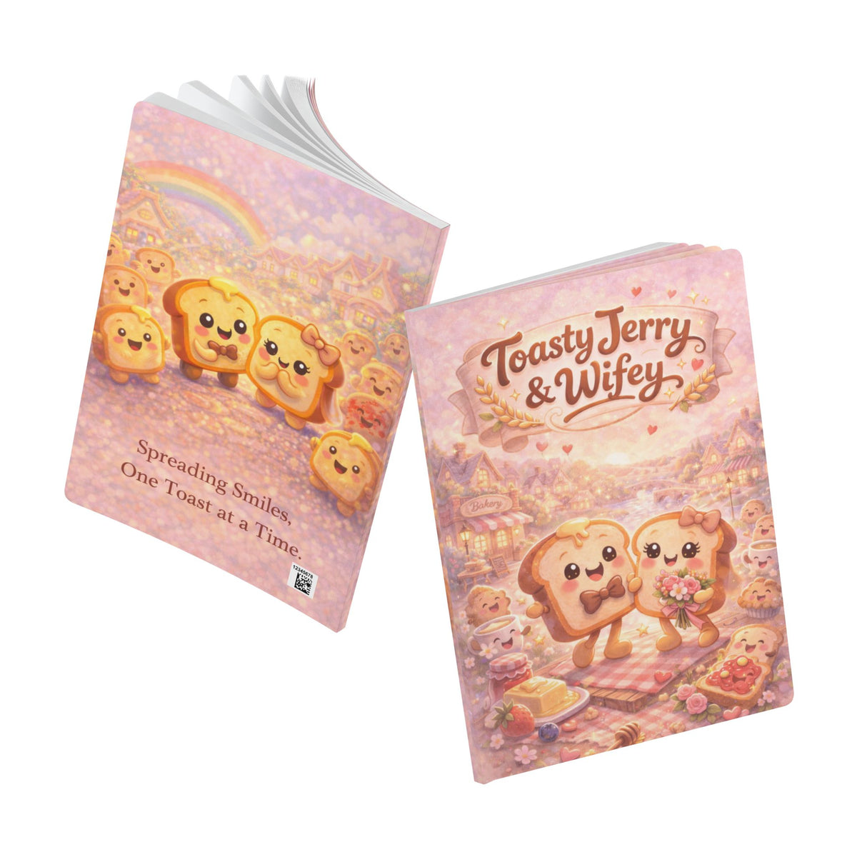 Toasty Jerry & Wifey Cute Couple Toast Notebook & Story Book inside