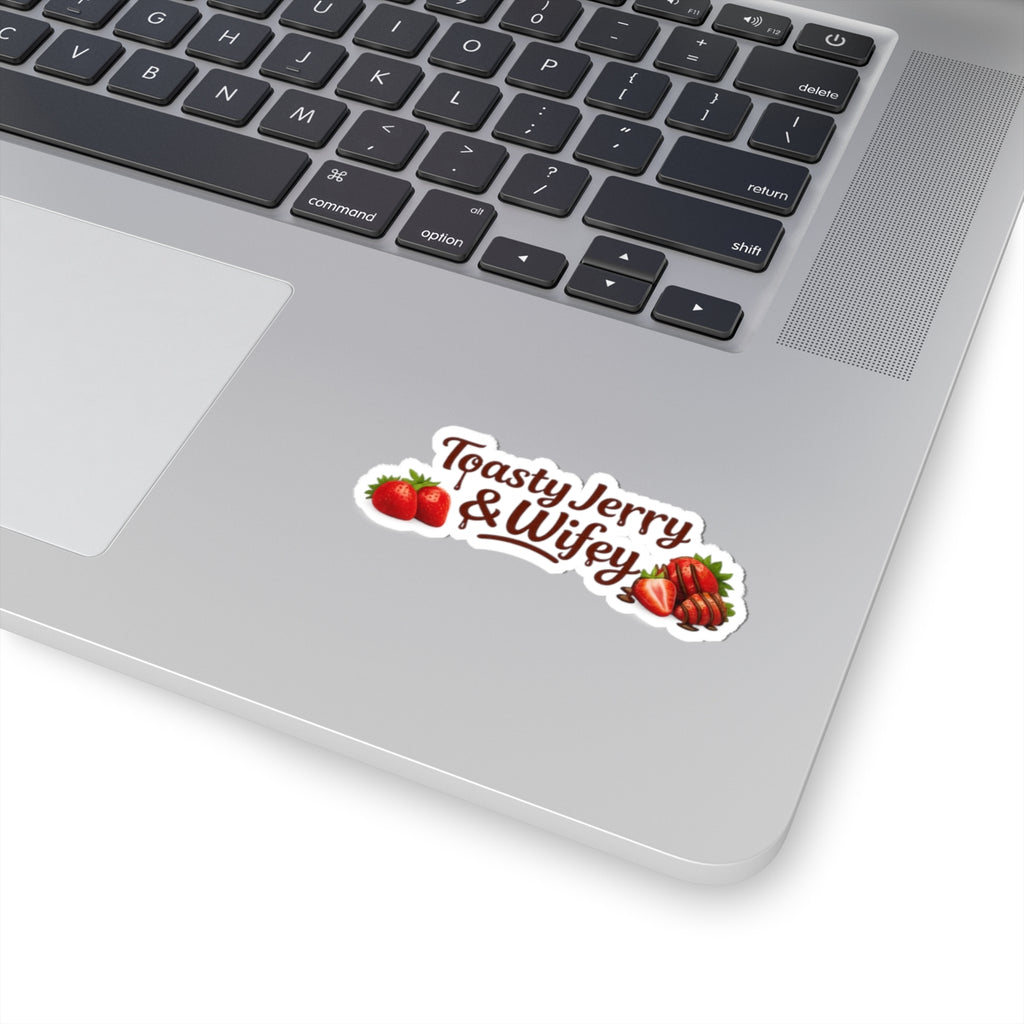 Kiss-Cut Sticker — "ToastyJerry & Wifey" Chocolate + Strawberry Vinyl Decal