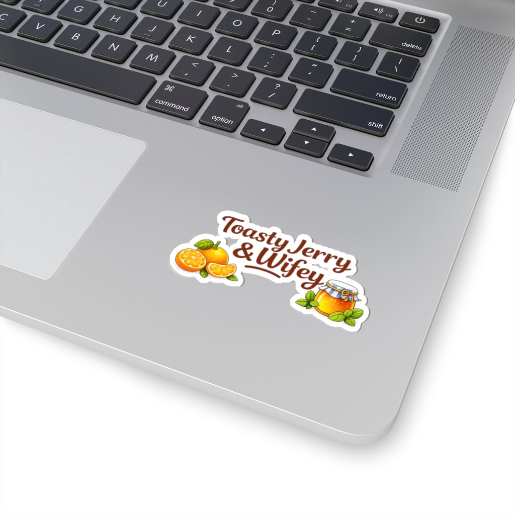 Kiss-Cut Sticker — "Toasty Jerry & Wifey" Mandarin oranges + Honey + Mint Vinyl Decal