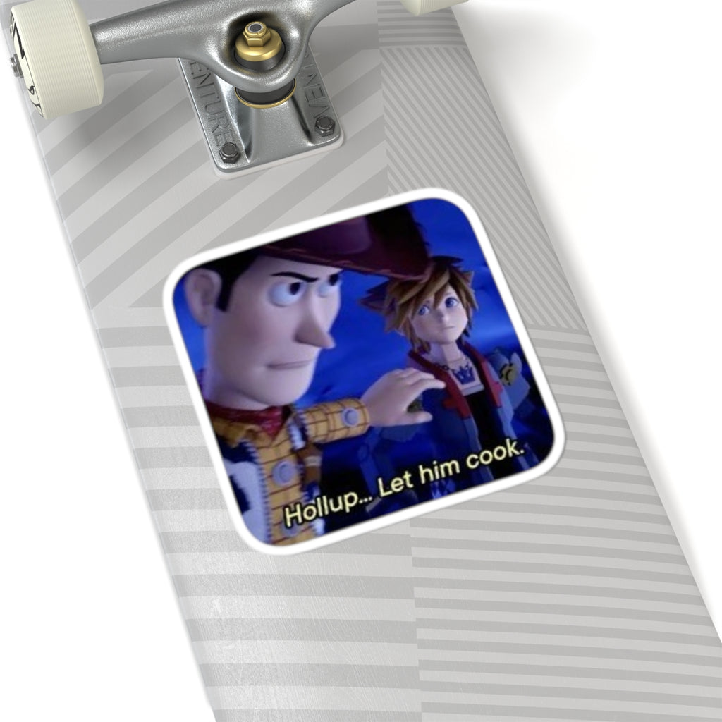Humorous Movie Quote Sticker — 'Help... Let him cook' Kiss-Cut Sticker