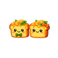 Kiss-Cut Sticker — Toasty Couple Mandarin oranges + Honey +Mint Vinyl Decal