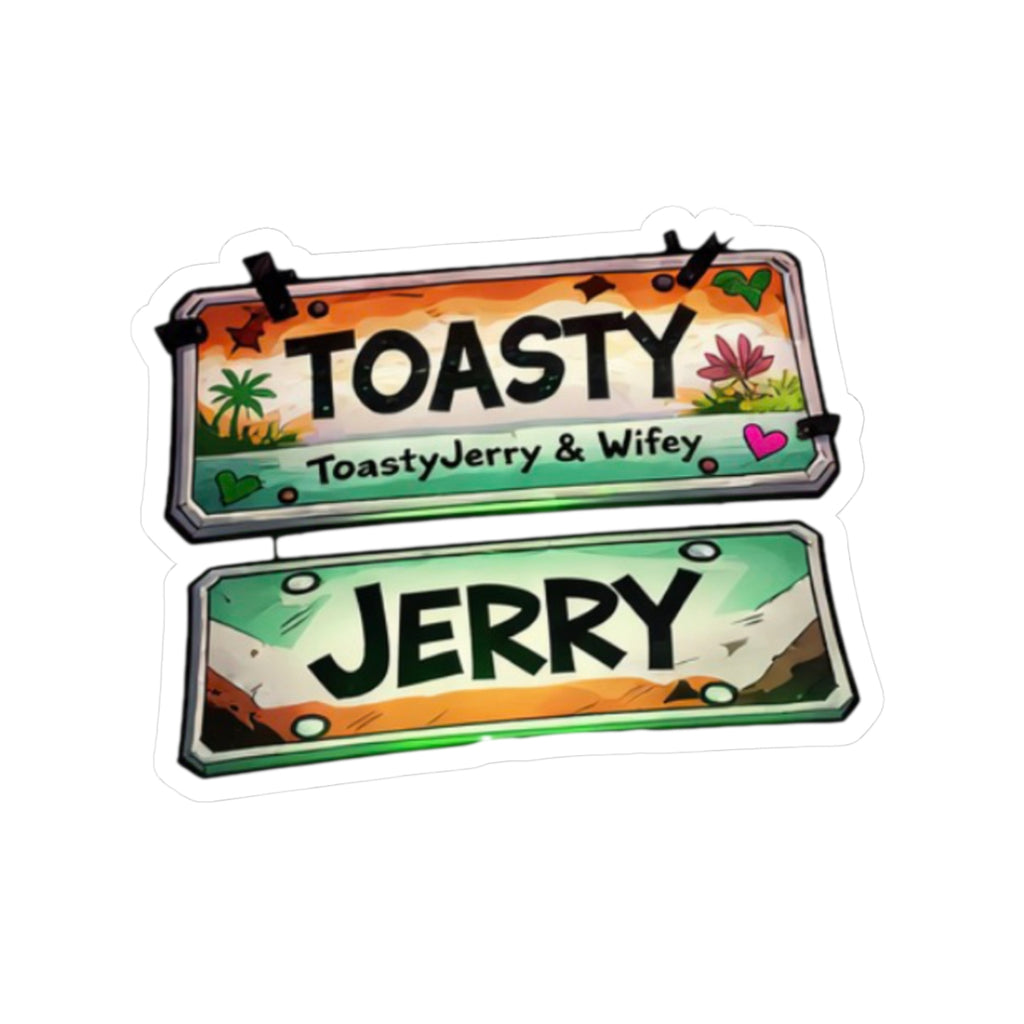 Kiss-Cut Sticker - Sign "Toasty Jerry" Neon Rave
