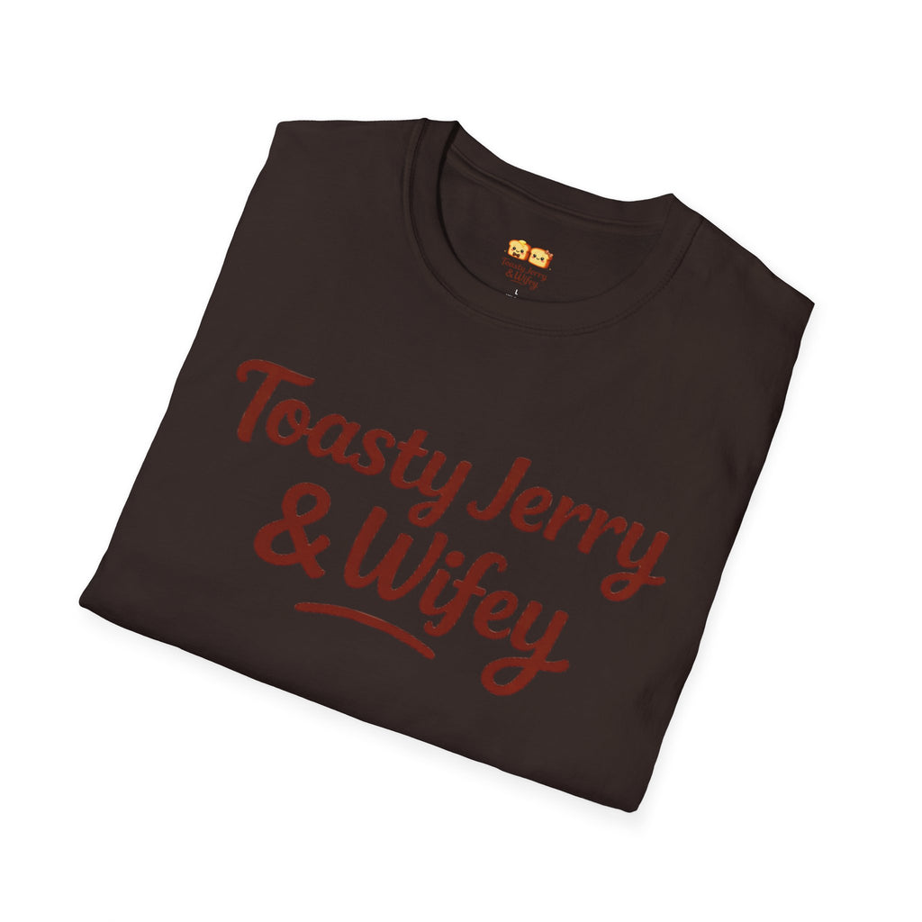 T-Shirt — 'Toasty Jerry & Wifey' (Large text) Couple Graphic Tee