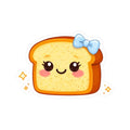 Kiss-Cut Sticker — Toasty Light Blue Bow