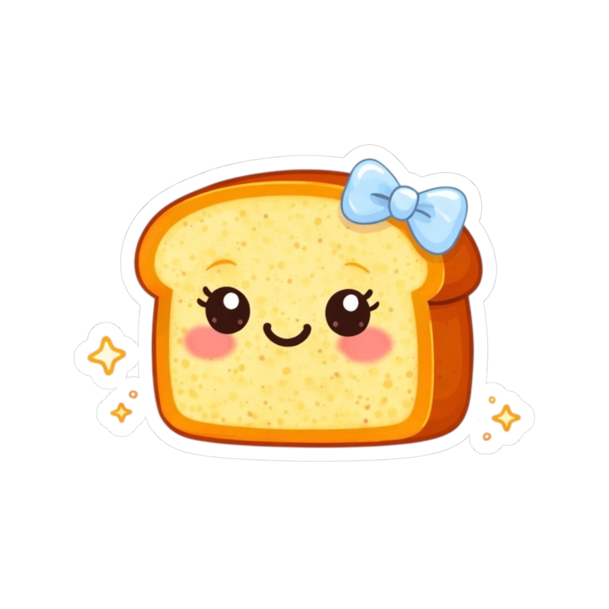 Kiss-Cut Sticker — Toasty Light Blue Bow