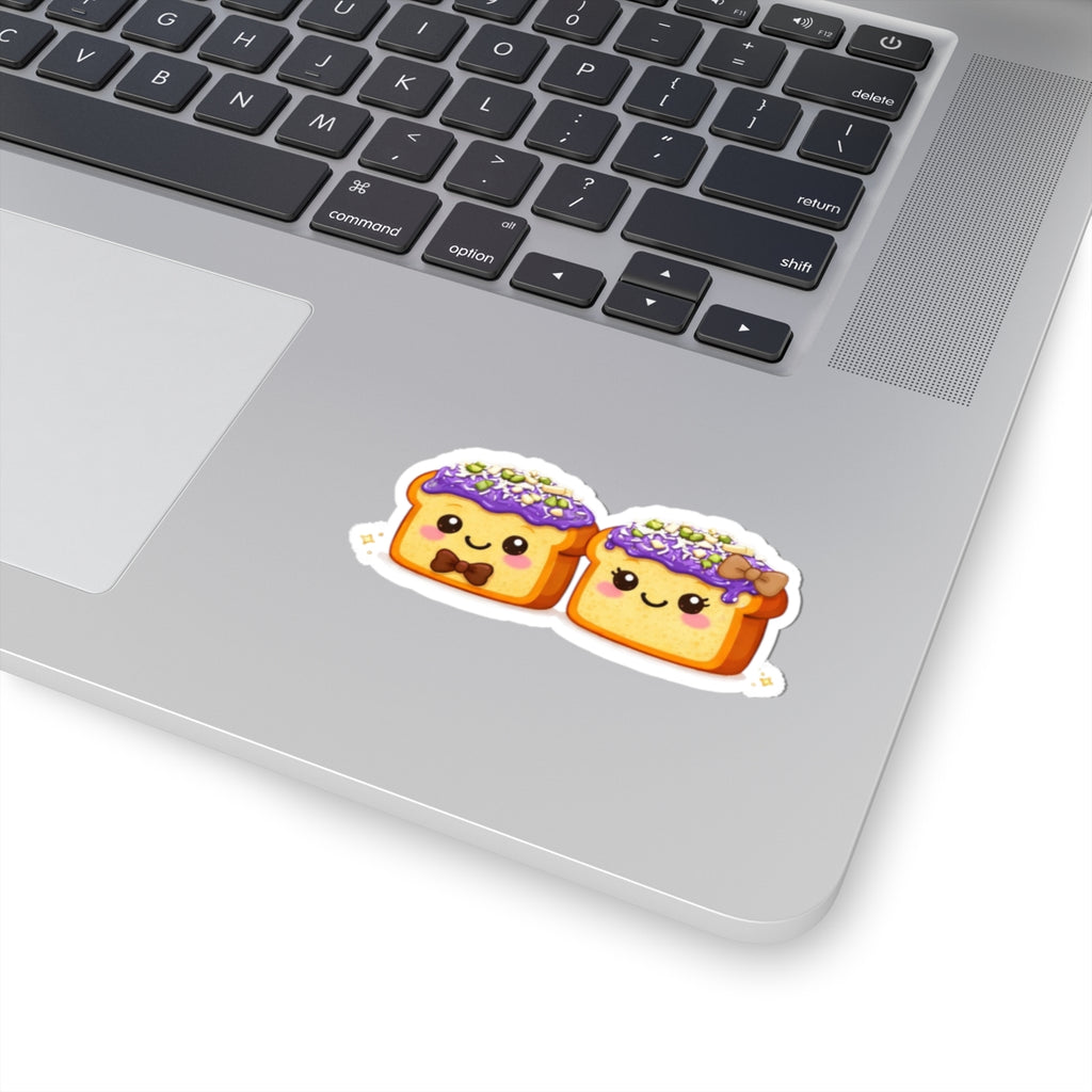 Kiss-Cut Sticker — Toasty Couple Ube + Coconut Flakes + Pistachio