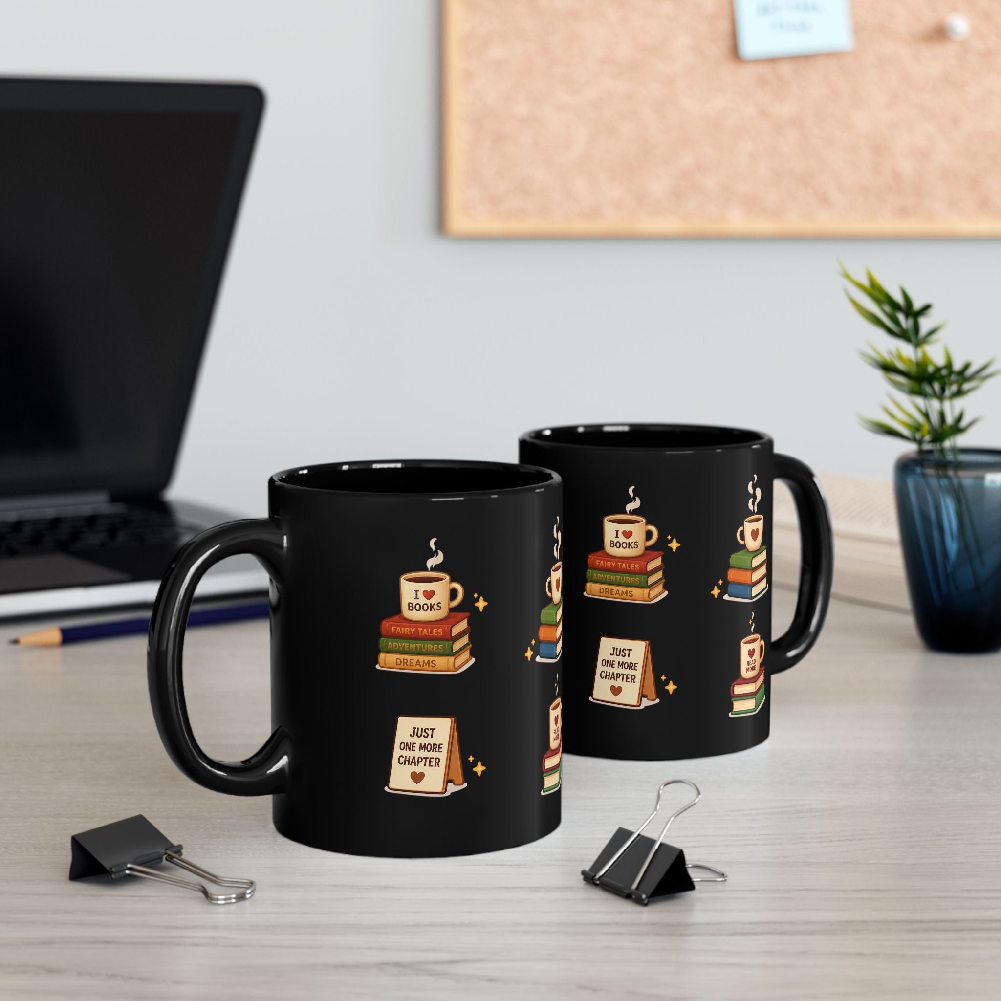 Book Lover Ceramic Black Mug (11oz & 15oz)