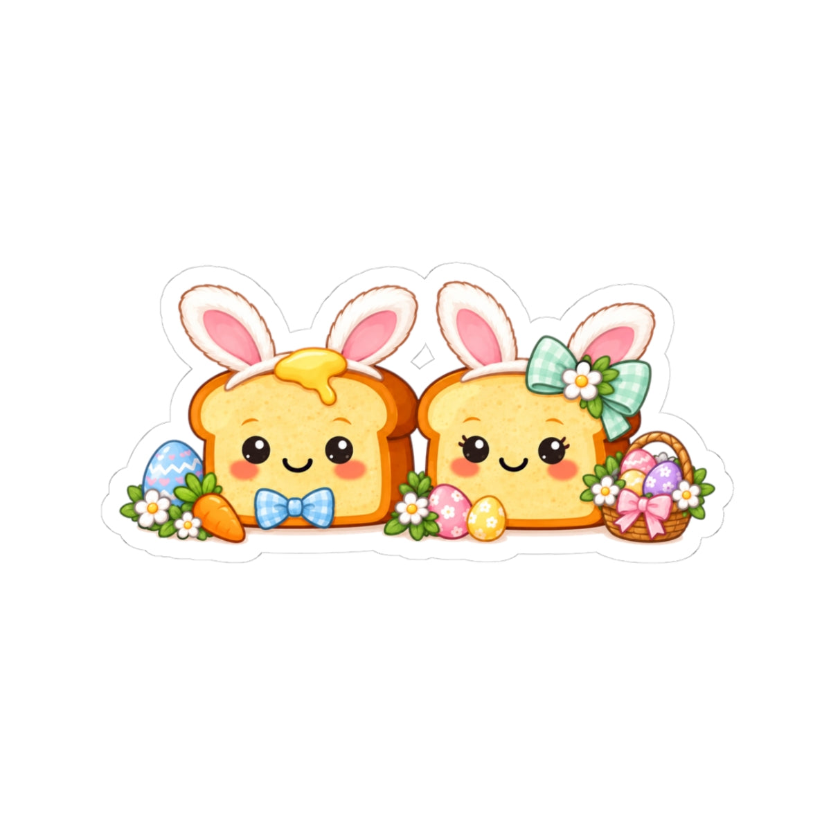 Easter Bunny Toast Kiss-Cut Sticker #1