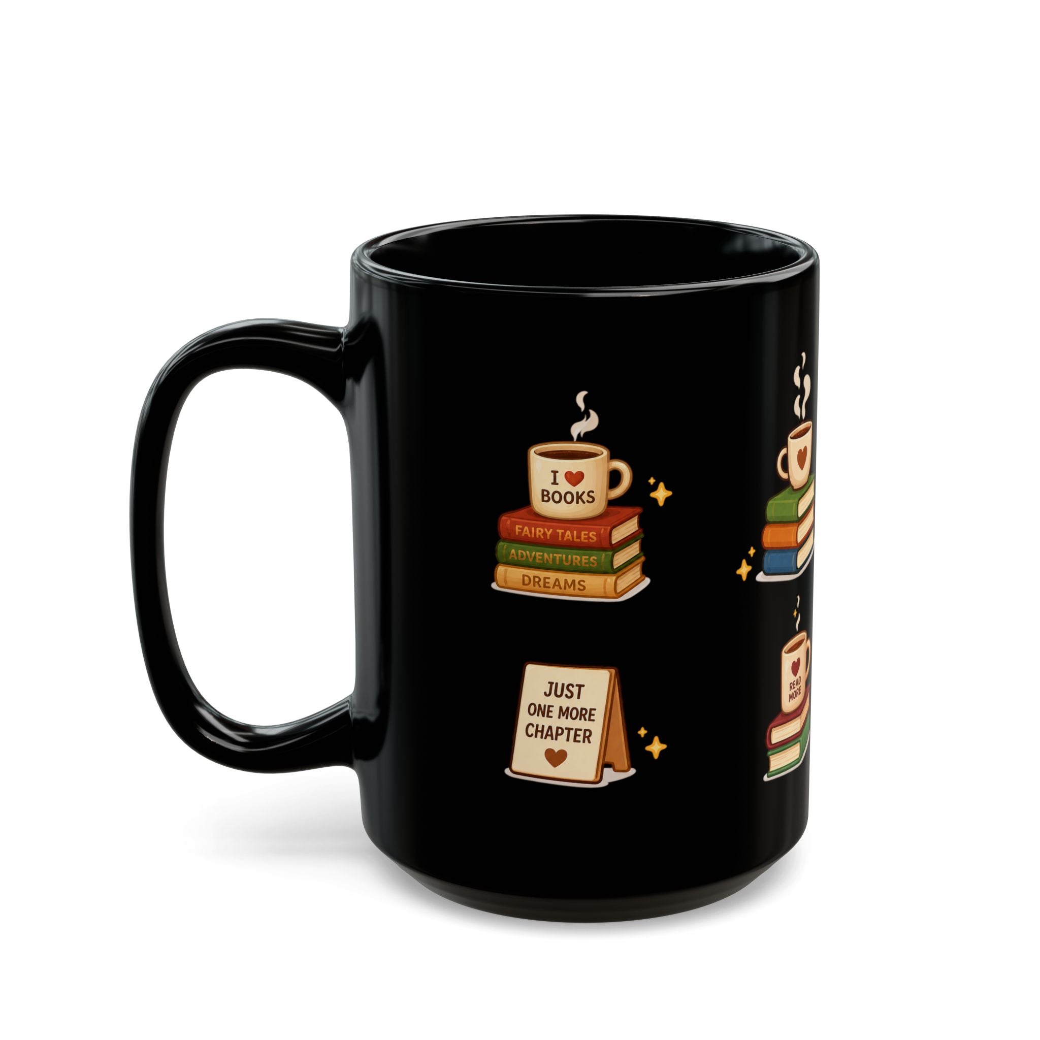 Book Lover Ceramic Black Mug (11oz & 15oz)
