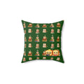 Cozy Coffee & Books Pattern Pillow Throw Cushion