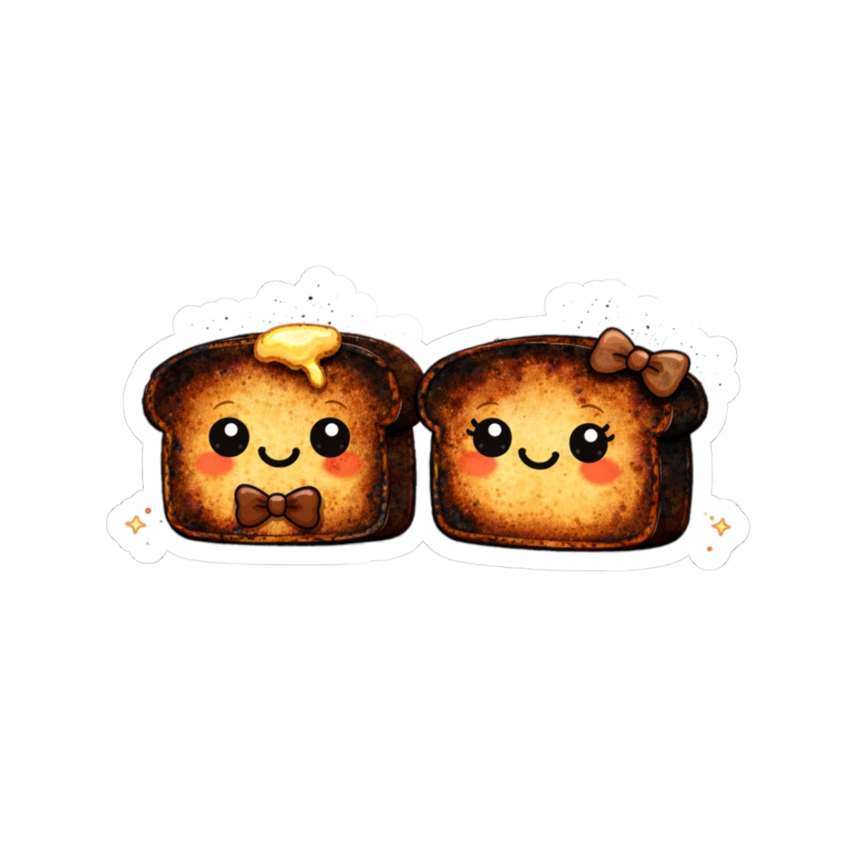 Kiss-Cut Sticker — Burnt Toasty Couple