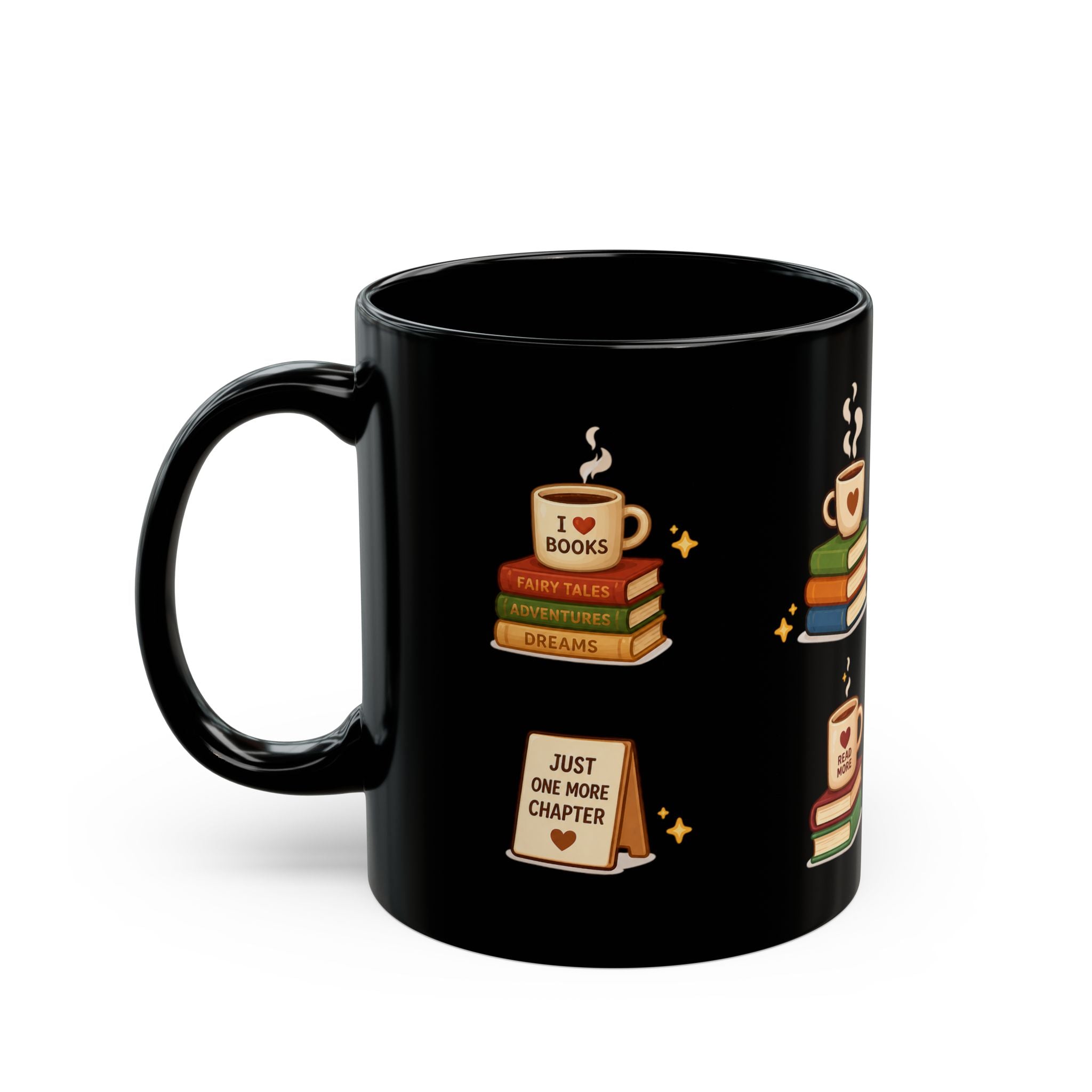 Book Lover Ceramic Black Mug (11oz & 15oz)