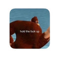 Funny 'Hold the Fuck Up' Monkey Sticker — Kiss-Cut Laptop & Water Bottle Decal