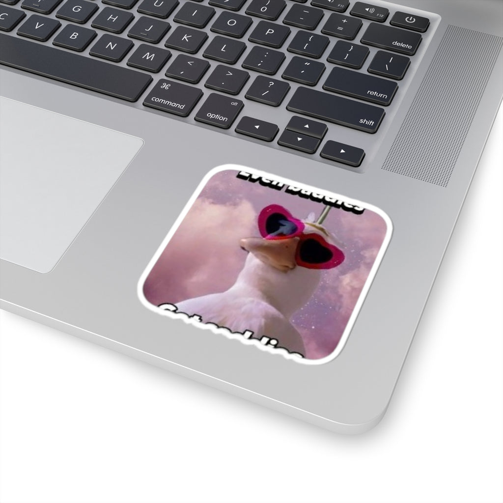 Seagull with Heart Sunglasses Kiss-Cut Sticker