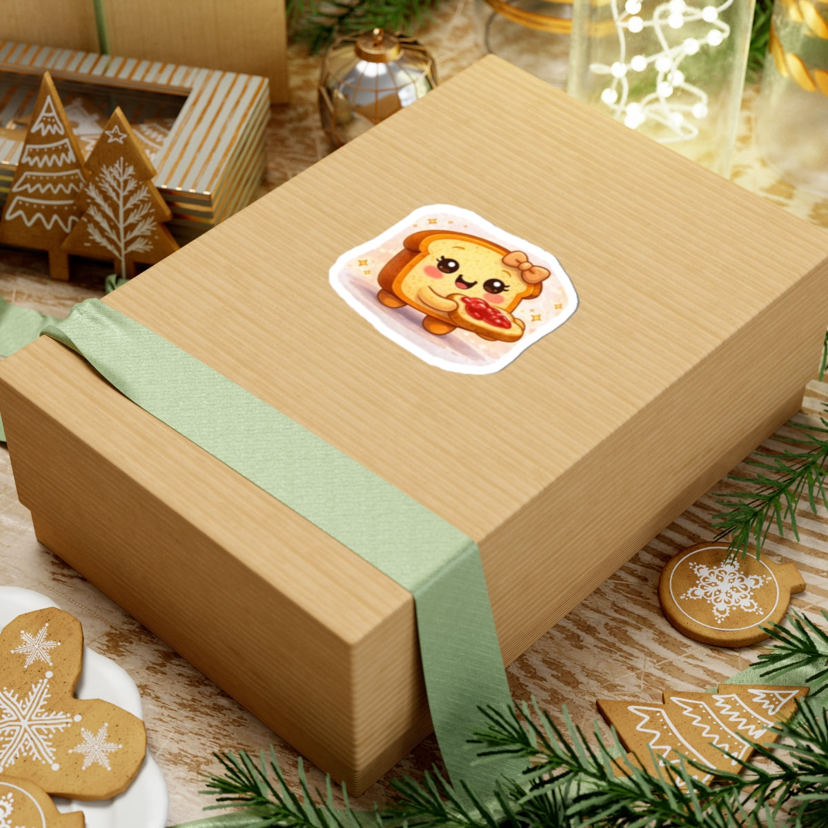 Kawaii Toast Bread with Jam Kiss-Cut Sticker