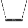 Engravable Horizontal Bar Necklace — Personalized 'Wifey' Pendant