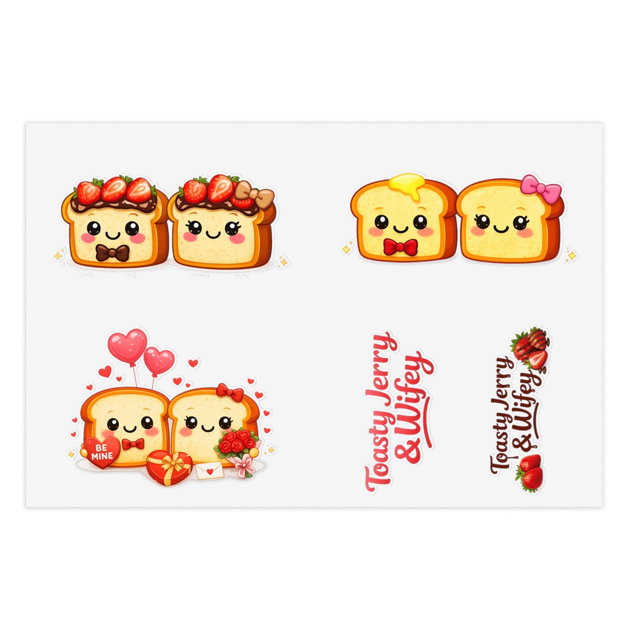 Sticker Sheet — "ToastyJerry & Wifey" Valentines Vinyl Decal
