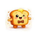 Kawaii Winking Toast Sticker