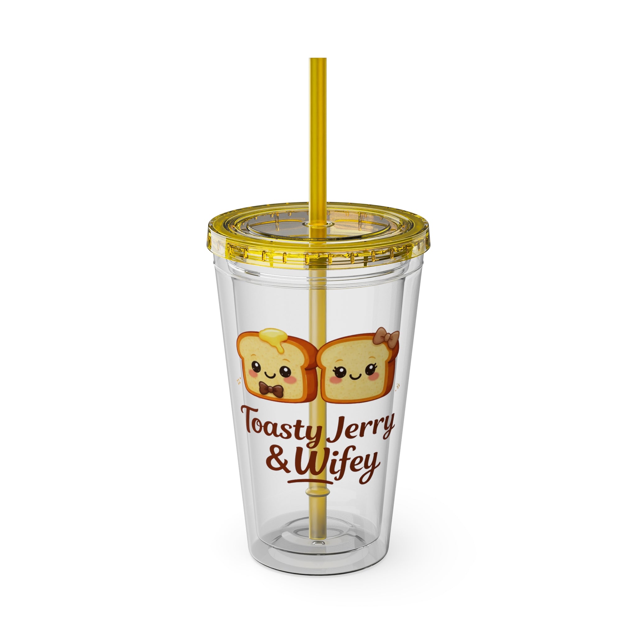 Toasty Jerry & Wifey 16oz Acrylic Tumbler Cup with Straw