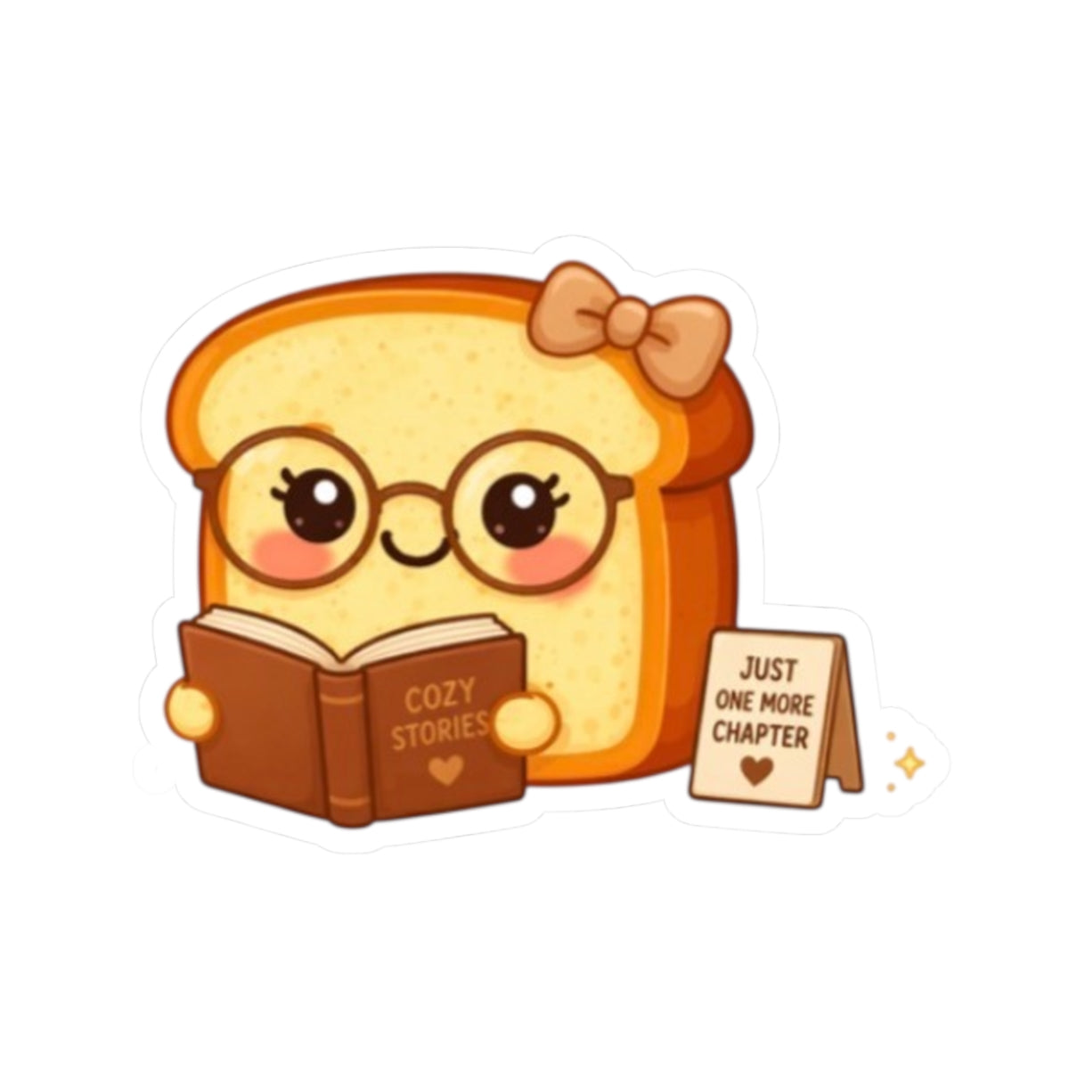 Cozy Wifey Book Lovers Toast Kiss-Cut Sticker