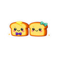 Kiss-Cut Sticker — Toasty Couple Teal + Purple