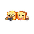 Cute Book Lovers Toast Kiss-Cut Sticker