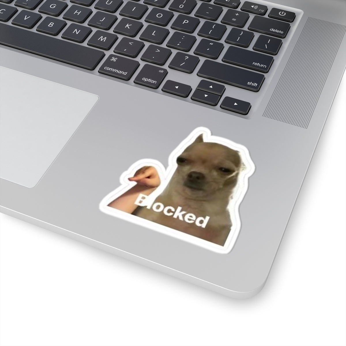 Chihuahua 'Blocked' Meme Kiss-Cut Sticker