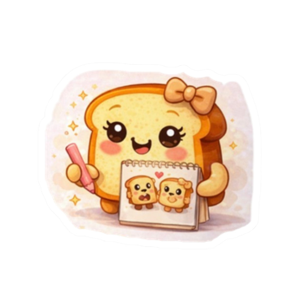 Cute Toast Artist Kiss-Cut Sticker