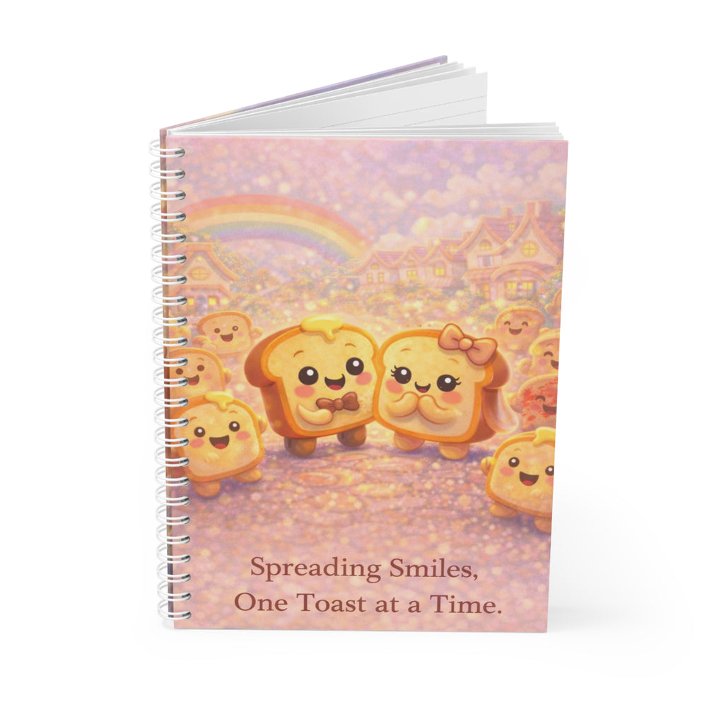 Spiral Notebook — "Spreading Smiles, One Toast at a Time" Cute Journal