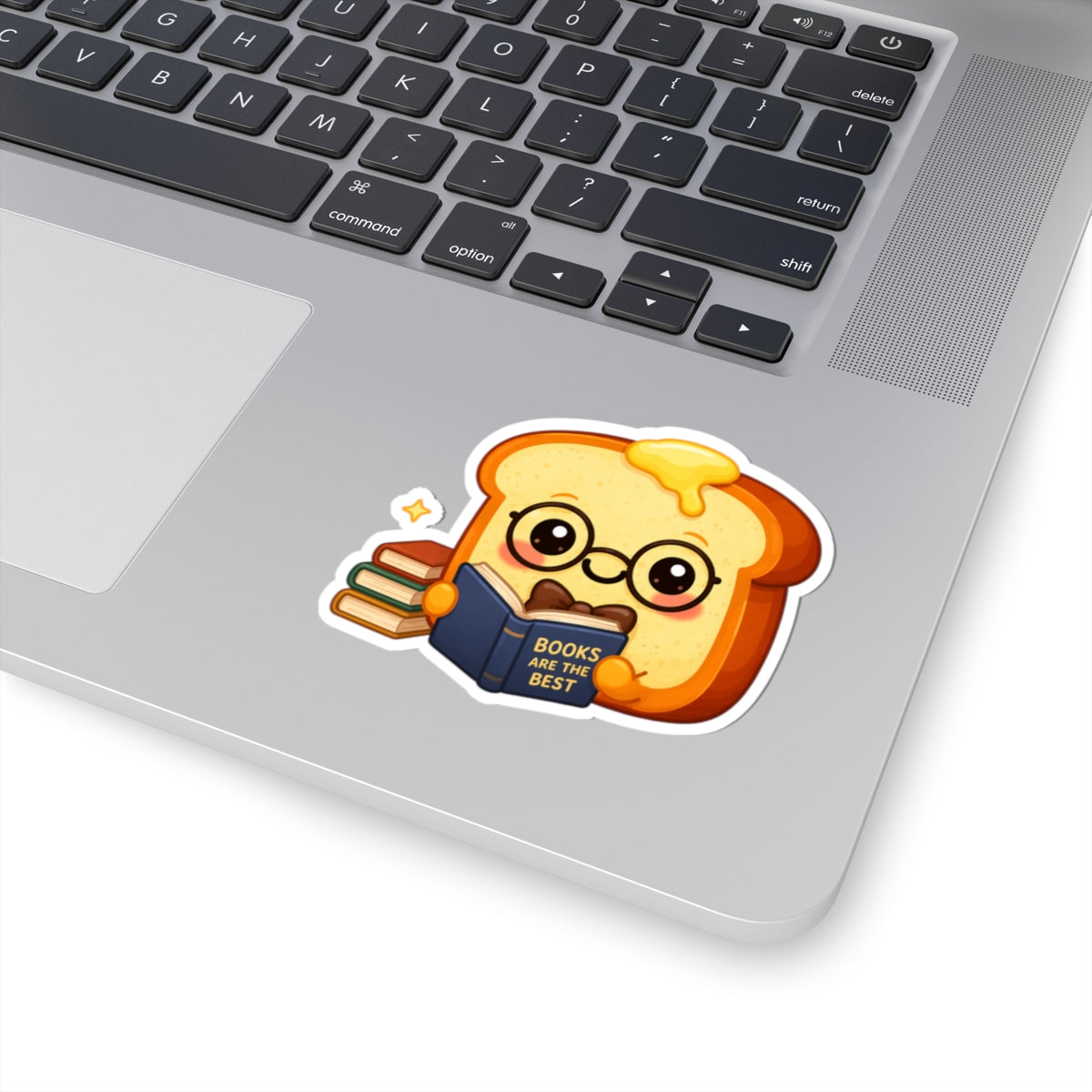 Cute Hubby Book Lovers Toast Kiss-Cut Sticker
