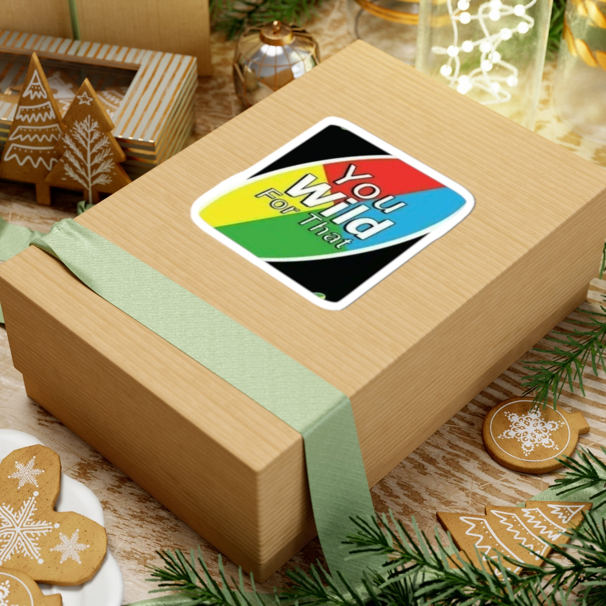 You Wild For That Kiss-Cut Sticker — Retro Rainbow Laptop Decal