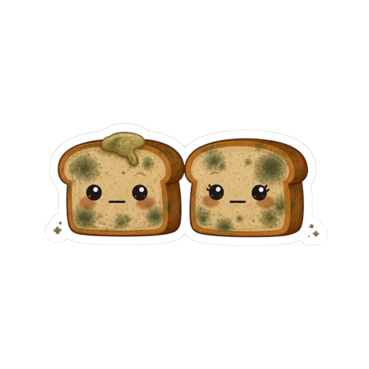 Kawaii Moldy Toast Kiss-Cut Sticker