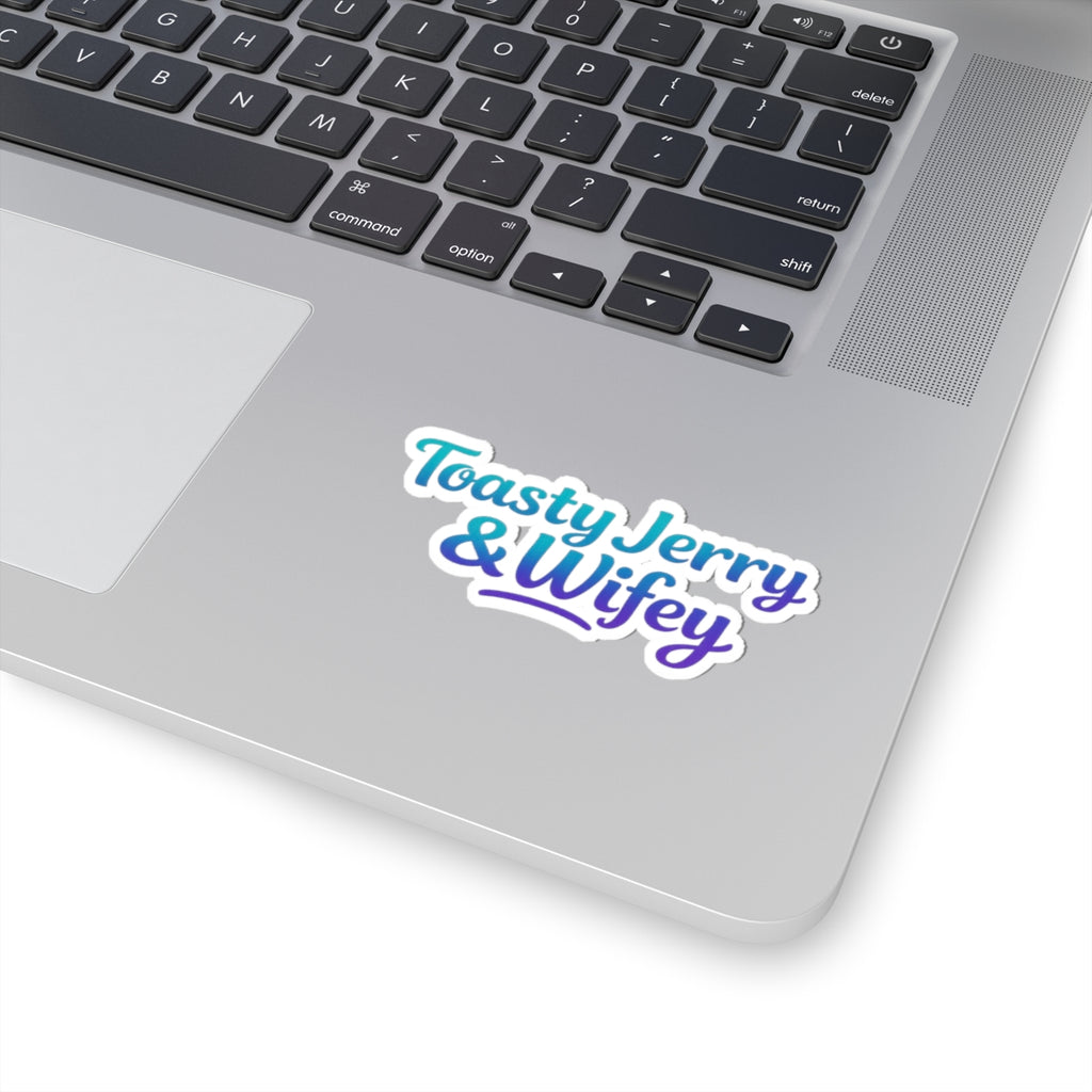 Kiss-Cut Sticker — "Toasty Jerry & Wifey" Teal + Purple
