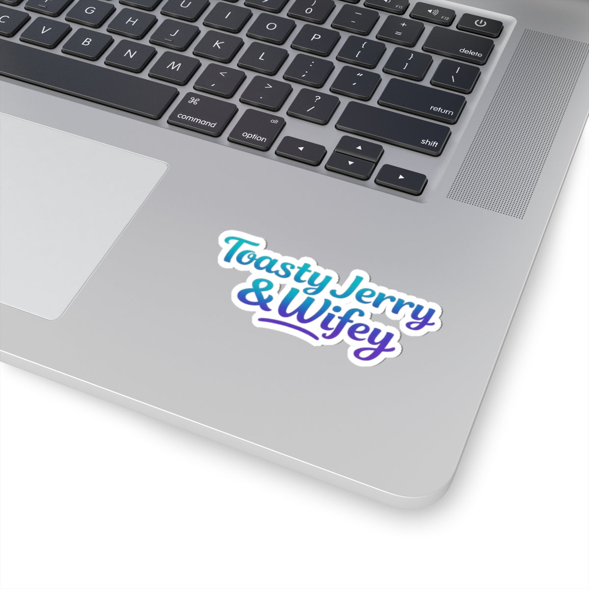 Kiss-Cut Sticker — "Toasty Jerry & Wifey" Teal + Purple