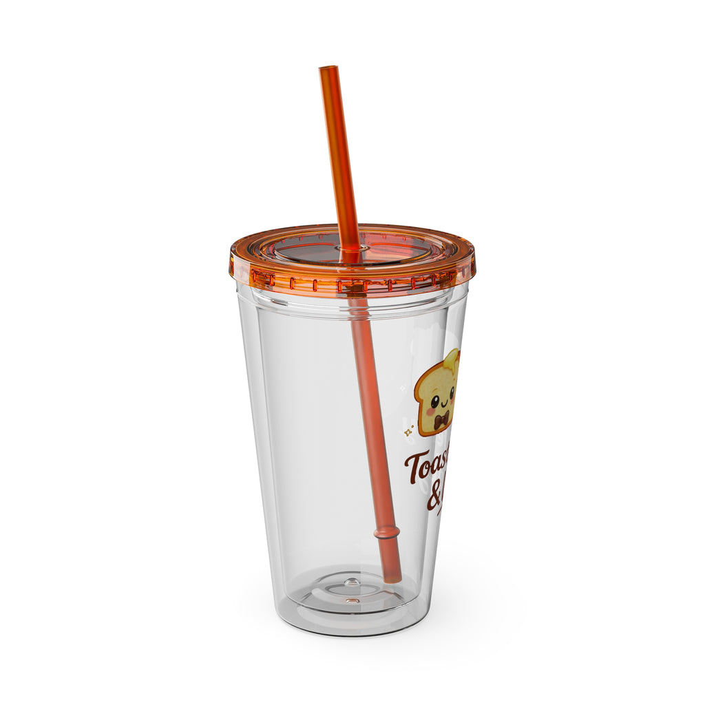 Toasty Jerry & Wifey 16oz Acrylic Tumbler Cup with Straw