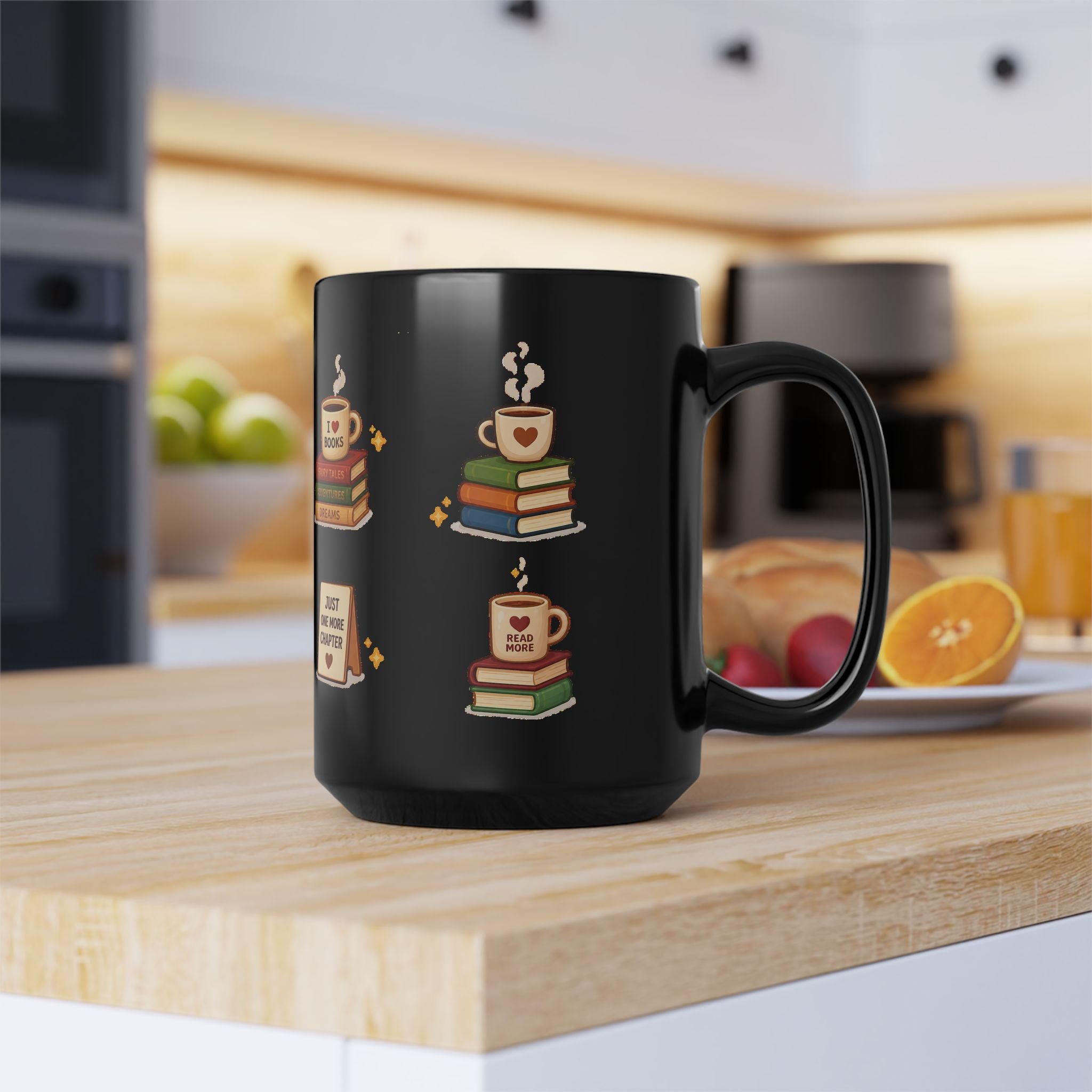 Book Lover Ceramic Black Mug (11oz & 15oz)