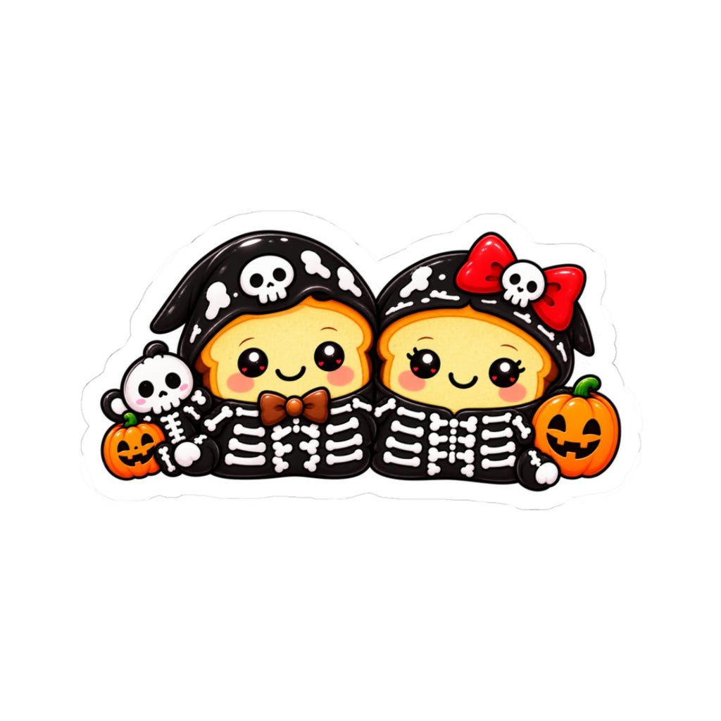 Cute Halloween Skeleton Toast Sticker