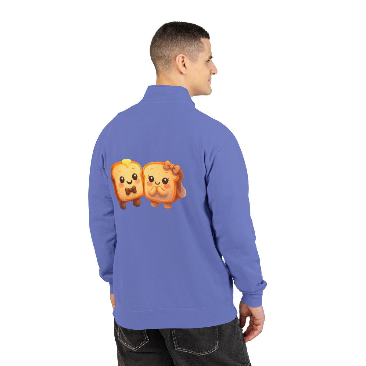 Kawaii Toast Couple Quarter-Zip Sweatshirt