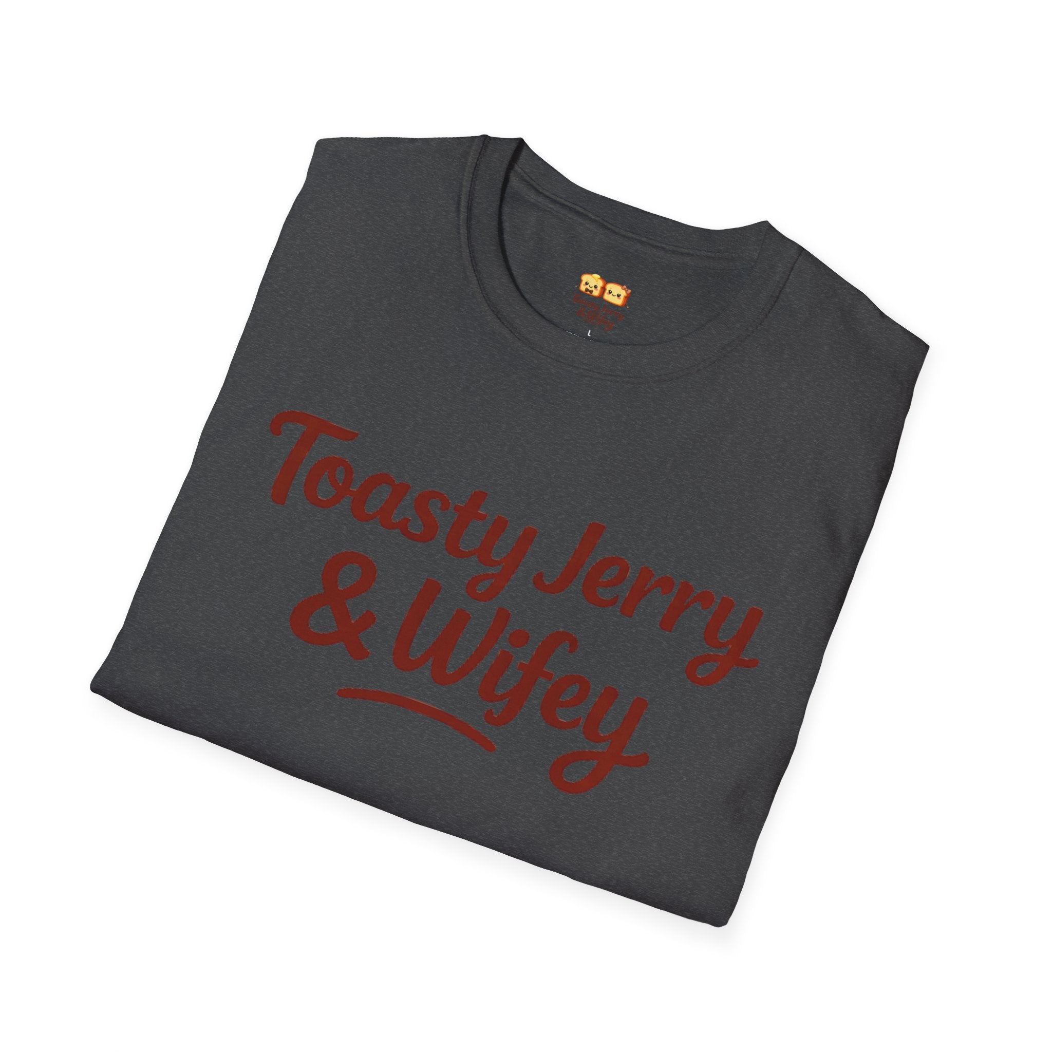T-Shirt — 'Toasty Jerry & Wifey' (Large text) Couple Graphic Tee