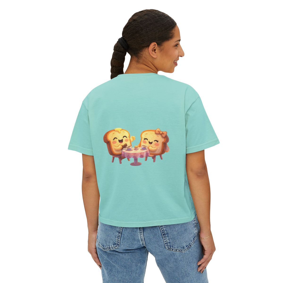 ToastJerry & Wifey Story Book — Women's Boxy Cropped T‑Shirt