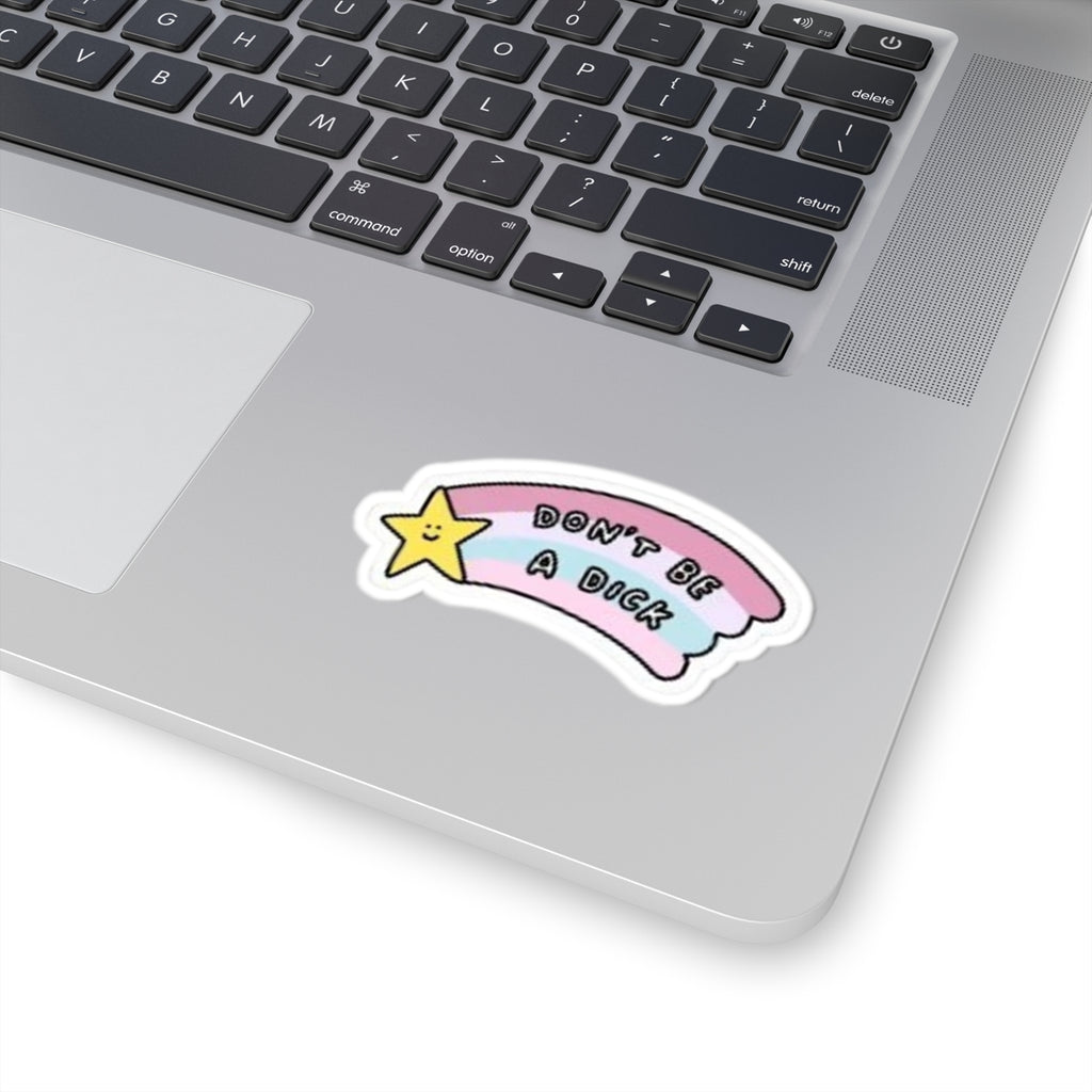 Kawaii 'Don't Be a Back' Pastel Shooting Star Kiss-Cut Sticker