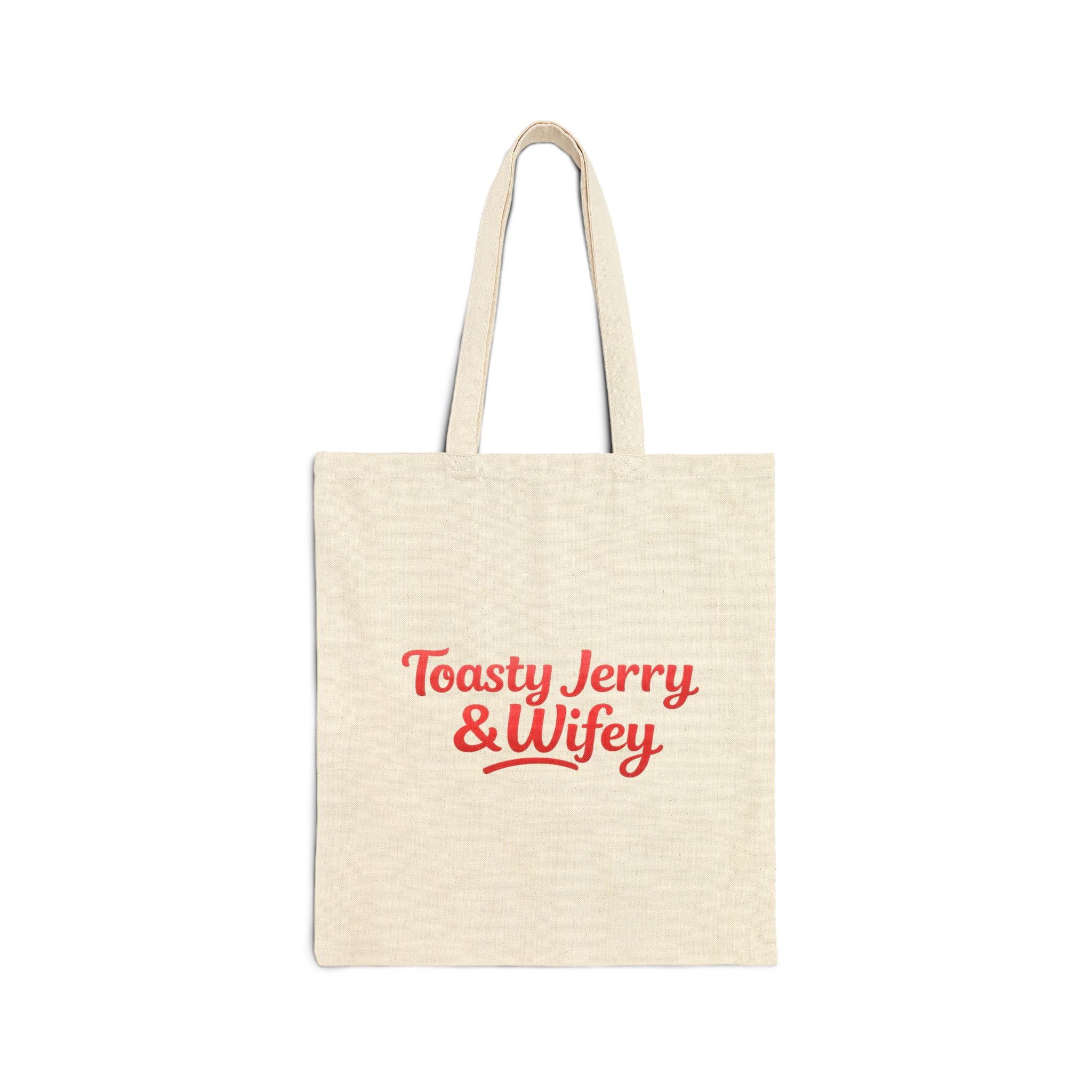Tote — "Toasty Jerry & Wifey" Cute Toast Couple Canvas Tote Bag