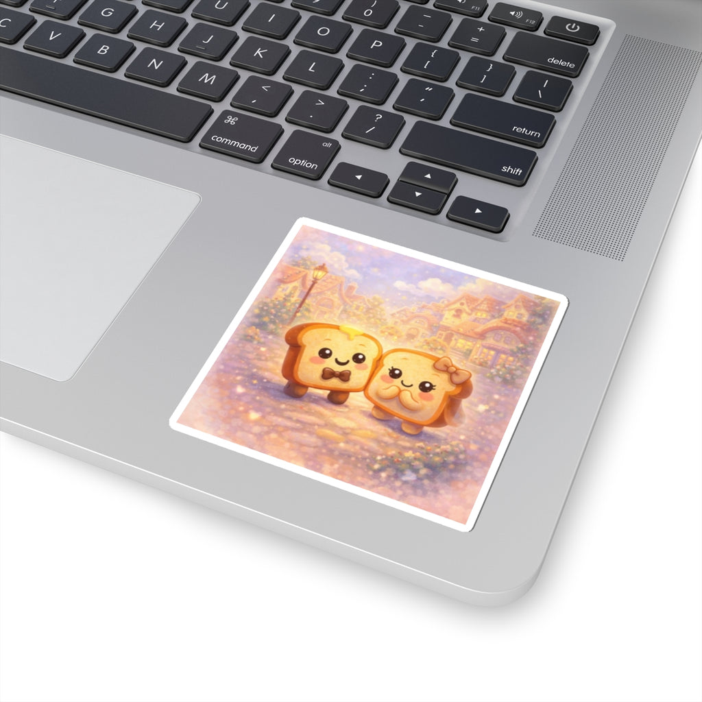 Kawaii Toast Couple Story Kiss-Cut Sticker