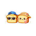 Kawaii Vaca Toast Couple Sticker